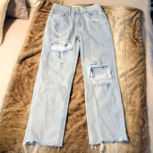 Light Refuge Denim Ripped 90's Straight Jeans